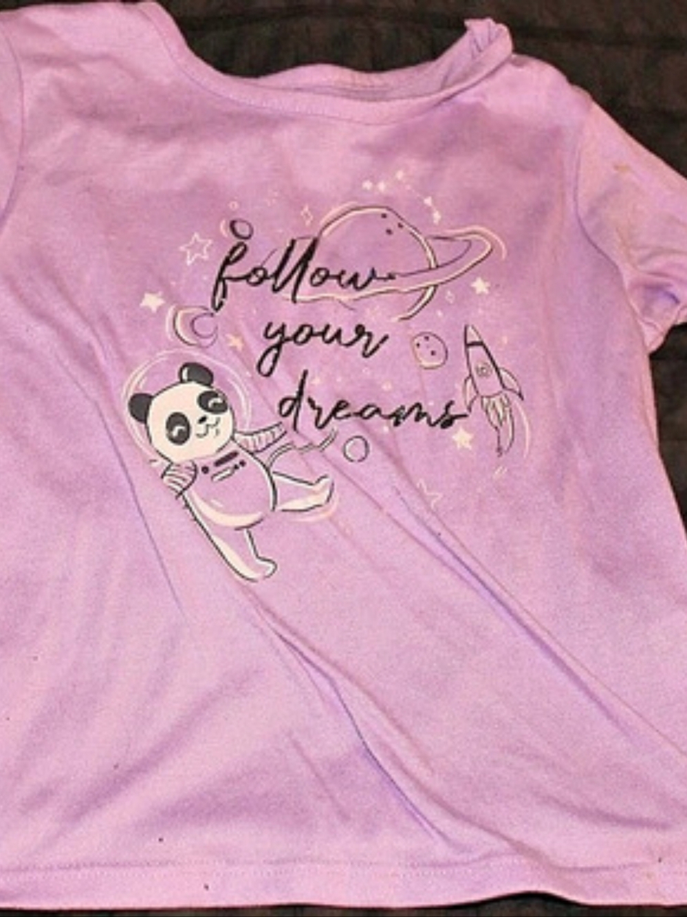 Wonder Nation Long Sleeve Graphic Tee Girls Small Purple